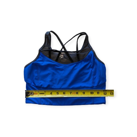 90 Degree by Reflex Women Padded Racerback Sports Bra Blue/Black Mesh S MSRP $40 - Picture 4 of 4